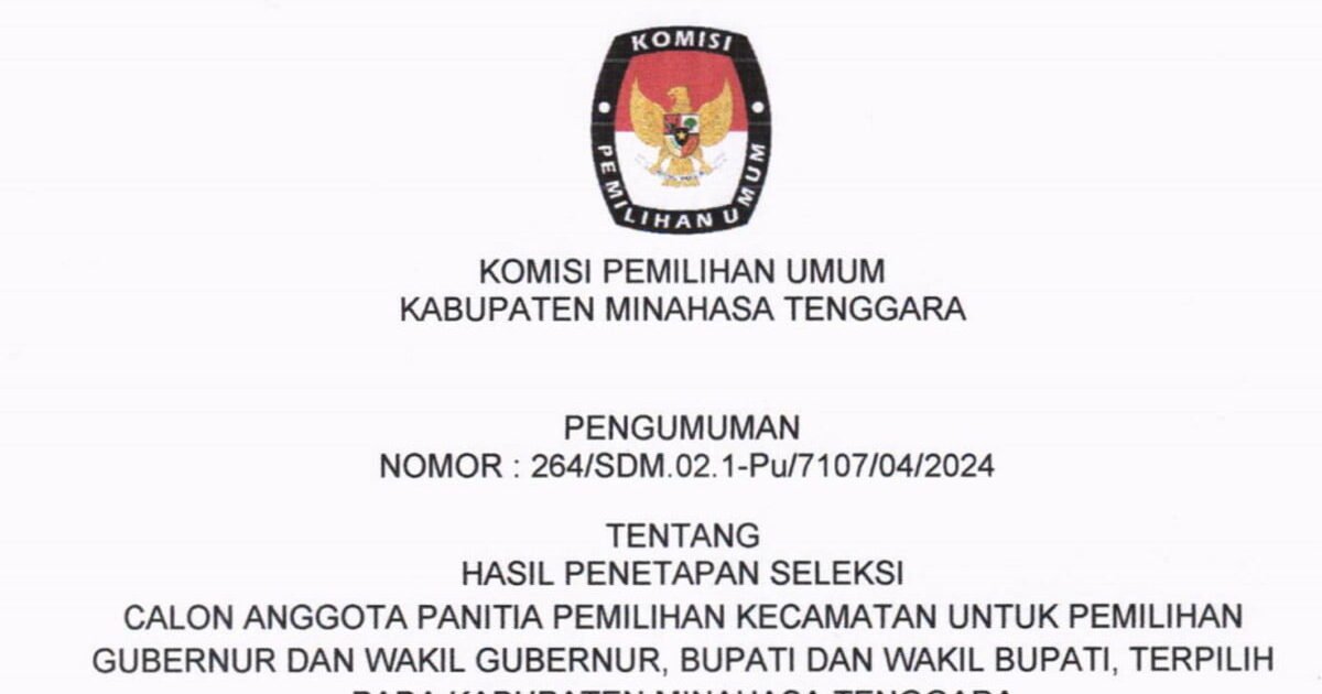 KPU Mitra Umumkan Anggota PPK 2024