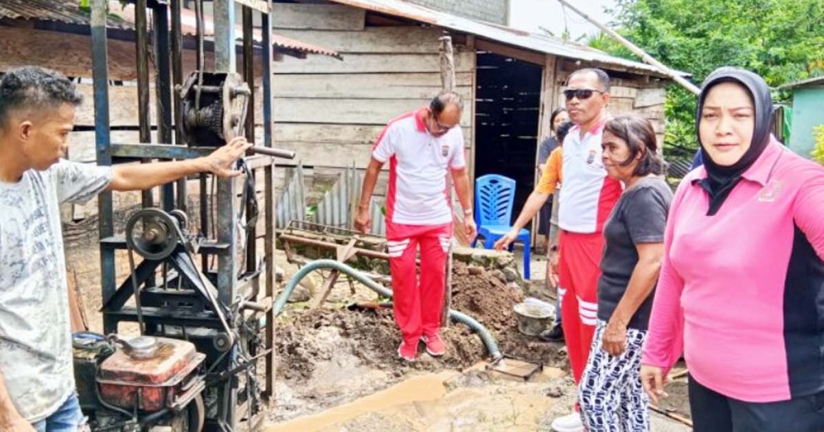 Polres Bolmong Gelar Bansos Air Bersih