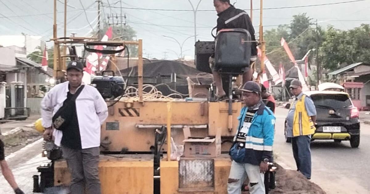 Rudini Masuara Pantau Proyek Jalan Kuala-Taman Keidupa