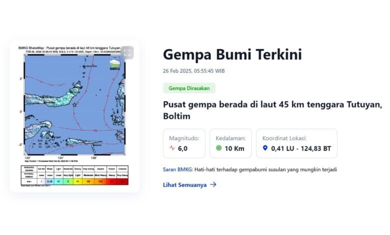 Gempa Guncang Boltim