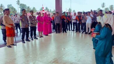 Polres Boltim Sambut Kapolres Golfried Hasiholan