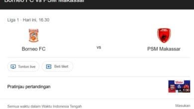 Live Streaming Borneo FC vs PSM Makassar