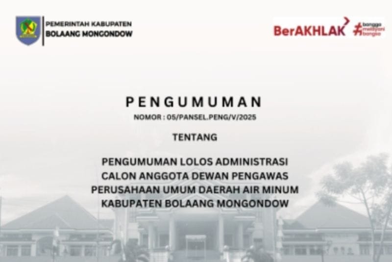 peserta lolos seleksi Dewas Perumda Bolmong