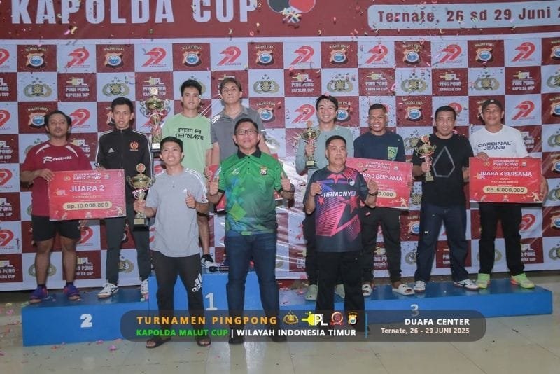 Hasil Turnamen Pingpong Kapolda Malut Cup 2025