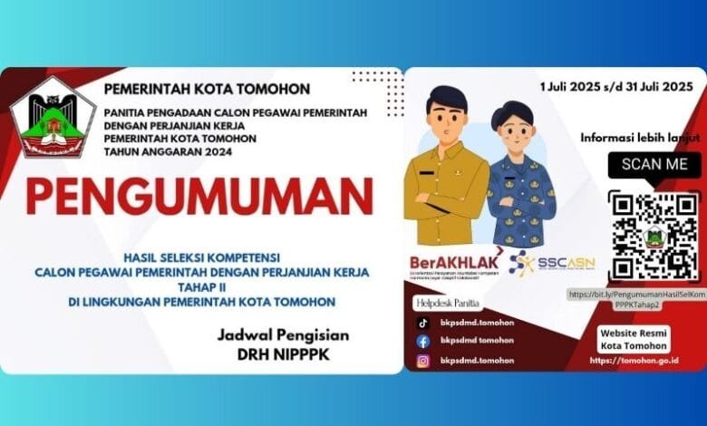 hasil seleksi kompetensi PPPK Pemkot Tomohon