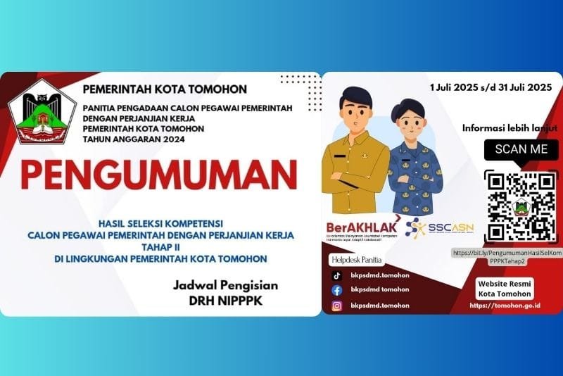 hasil seleksi kompetensi PPPK Pemkot Tomohon