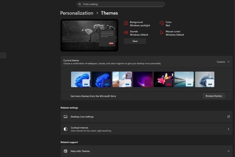 mode gelap Windows 11