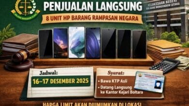 penjualan langsung barang rampasan Kejari Boltara