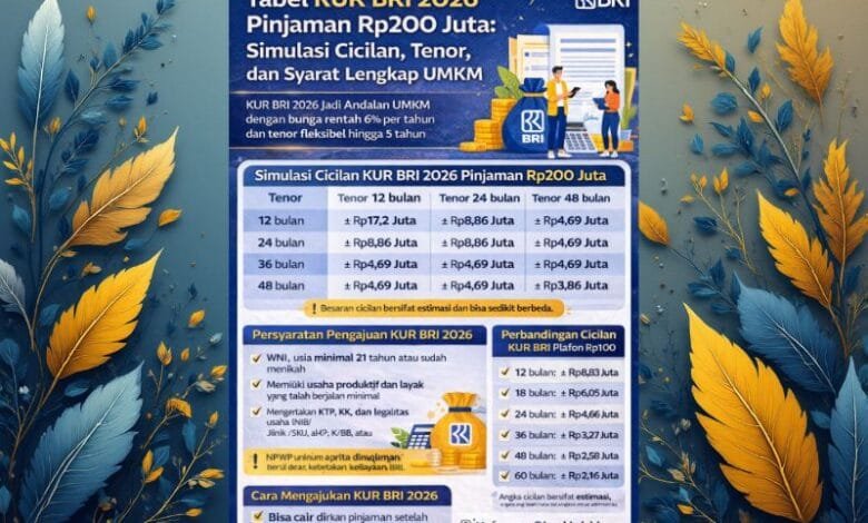 Tabel KUR BRI 2026