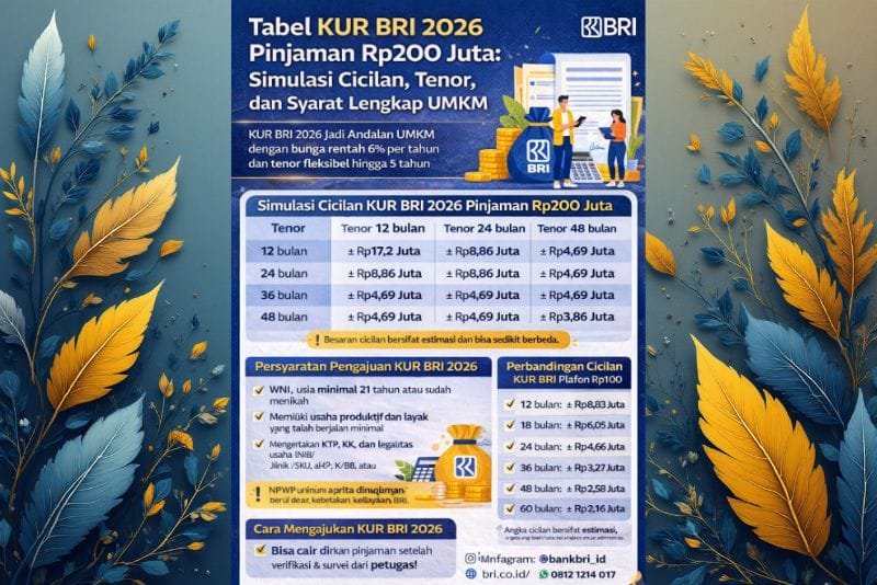Tabel KUR BRI 2026