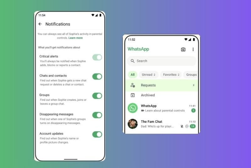 WhatsApp parent-managed account