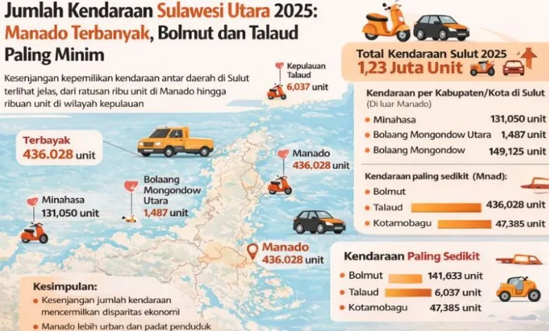 jumlah kendaraan Sulawesi Utara