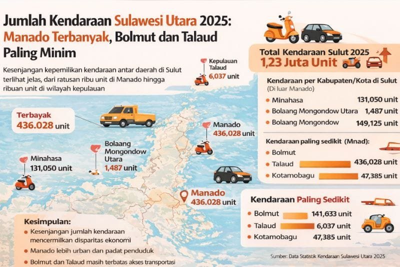 jumlah kendaraan Sulawesi Utara
